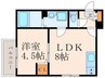 platino片野 1LDKの間取り