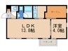 ソネット香住ヶ丘Ⅲ 1LDKの間取り