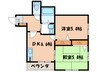 クレイドル室見 Ｂ 2DKの間取り