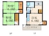 岩田様貸家 2DKの間取り