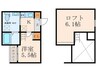 ＲｉｄｅⅡ 1Kの間取り