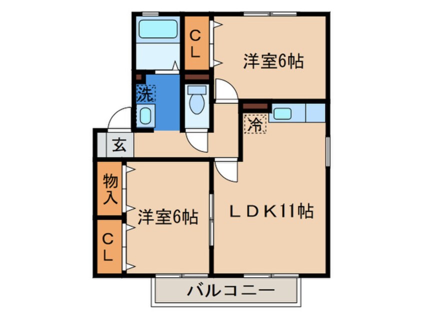 間取図 セジュ－ル岩瀬