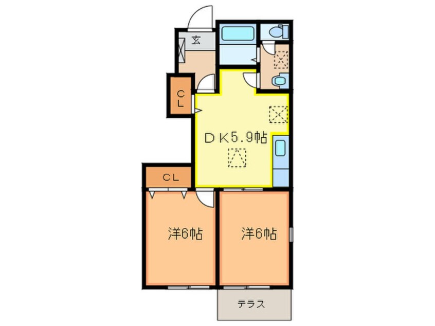 間取図 エヴァーグリーン　F棟