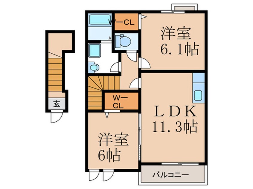 間取図 サンデリアーナⅡＣ