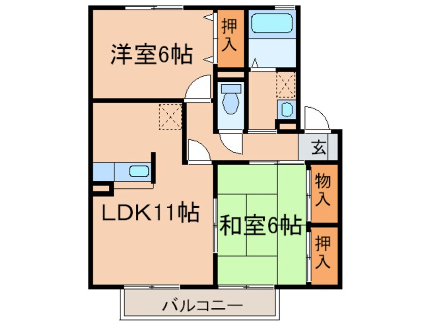 間取図 サンスクエア水巻南Ｂ棟