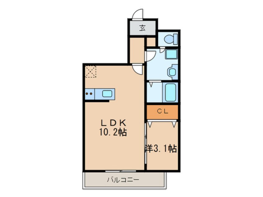 間取図 ﾌﾟﾘﾝｼｽﾞｺｰﾄ渡辺通