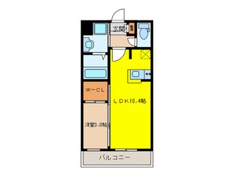 間取図 グランフォーレ西新ﾋﾙｽﾞ（404）