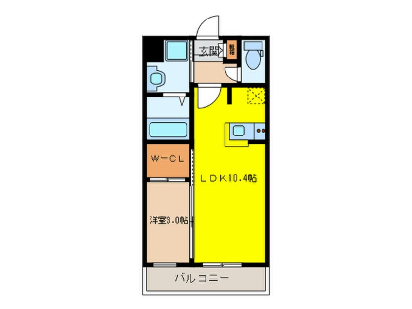 間取図 グランフォーレ西新ﾋﾙｽﾞ（404）