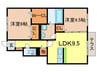 サンセ－ルはぶ 2LDKの間取り