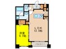 カロス　イデア大橋 1LDKの間取り