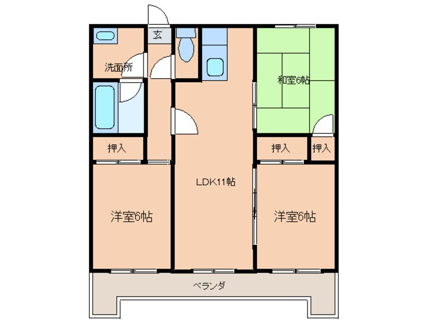 間取図 サンコーポ国分