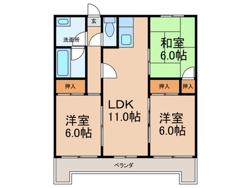 間取図 サンコーポ国分