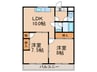 西田産業第６ビル 2LDKの間取り