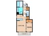 D-room陵厳寺 1LDKの間取り