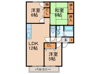 間取図 グリ－ンタウン津留崎Ｃ棟