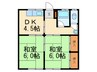 勝荘 2DKの間取り