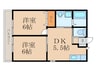 ボヌール則松 2DKの間取り