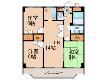 間取図 クレスティ空港前