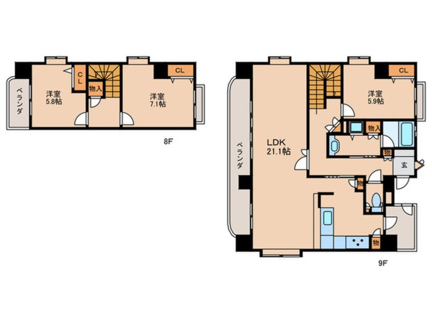 間取図 リ－ジェント大橋