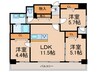 アビターレ博多 3LDKの間取り