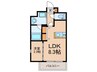 仮)ロイヤル博多駅南 1LDKの間取り