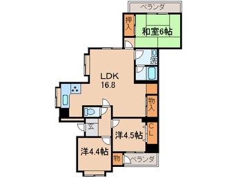 間取図 ｻﾝﾗｲｽﾞｺ-ﾎﾟﾗｽ青山Ｂ館（４０７）