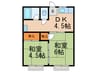 御手洗アパート 2DKの間取り
