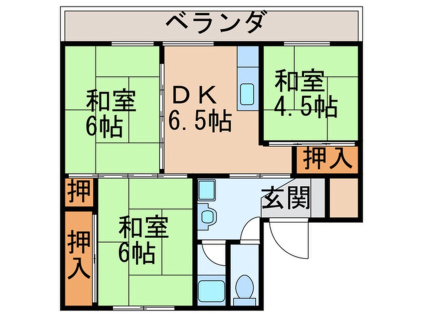 間取図 オアシス芦屋Ⅰ