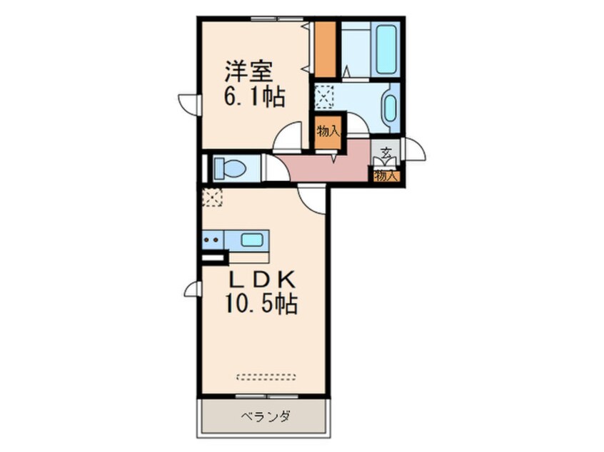 間取図 Ｄ－ｒｏｏｍＫ＆Ｙ　穴生