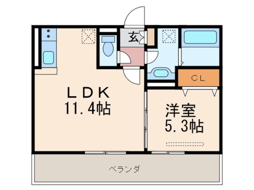 間取図 Ｄ－ｒｏｏｍＫ＆Ｙ　穴生