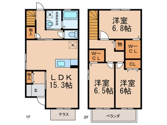 間取図 Ｌｕｎａｒｅｓ・Ｆｕｊｉ　Ａ棟