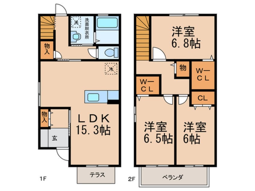 間取図 Ｌｕｎａｒｅｓ・Ｆｕｊｉ　Ａ棟