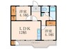 石田コーポ 2LDKの間取り