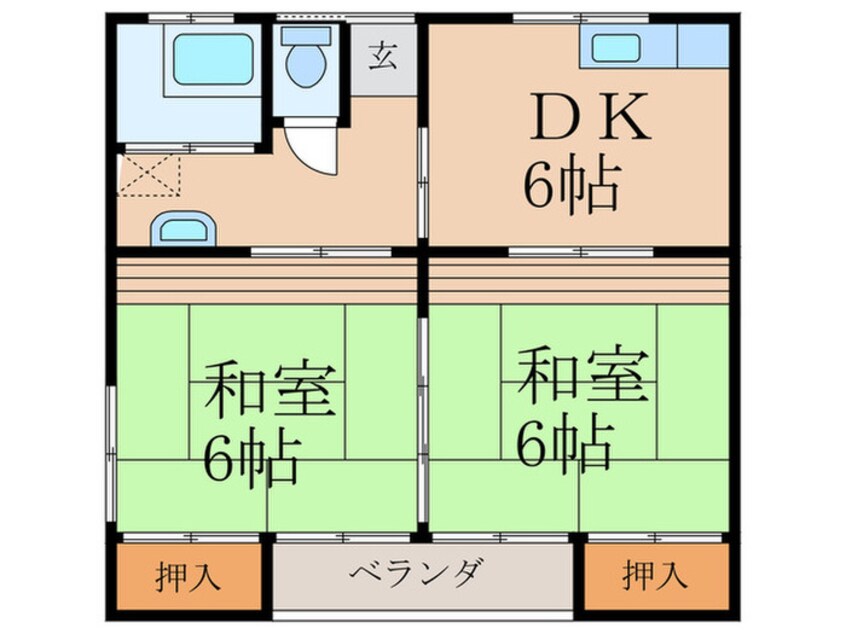 間取図 コーポ津の熊