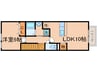 フィデール建郷 1LDKの間取り