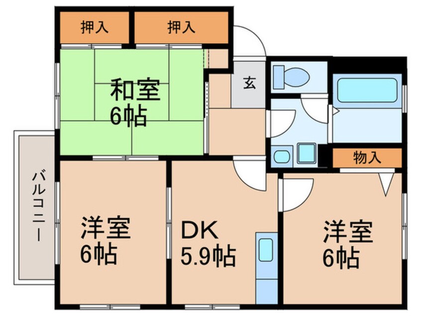 間取図 ドリームパレス　B棟
