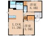 バリュージュ沓川 2LDKの間取り
