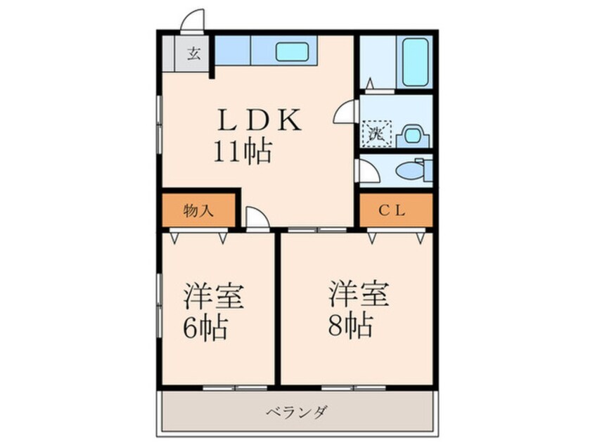 間取図 サーフサイドビル海老津