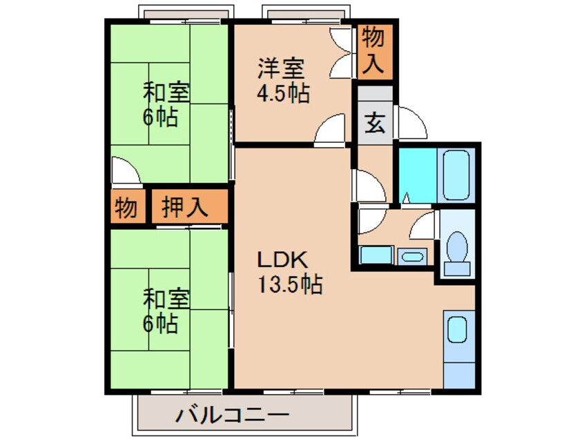 間取図 エクセルクロ－バ－Ｄ棟