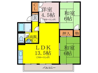 間取図 エクセルクロ－バ－Ｄ棟