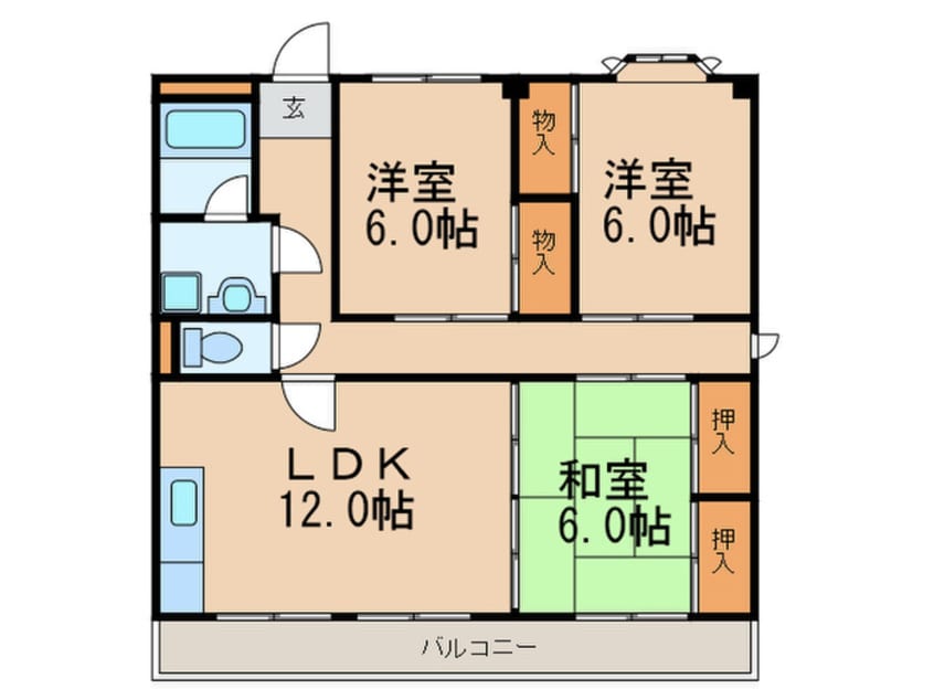 間取図 サンコウ舞松原Ⅱ