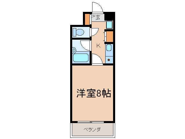 ソレアード赤坂 1Kの間取り