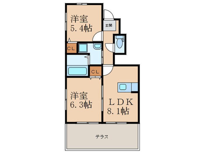 間取り図 フィ－ルド・イン湯川ⅡＢ棟