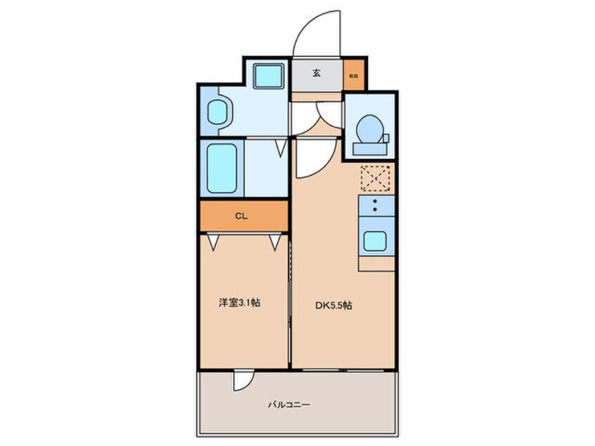 間取図 Ｌｉｖｅ　Ｃａｓａ　県庁前