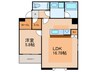 WECRAS高宮南 1LDKの間取り
