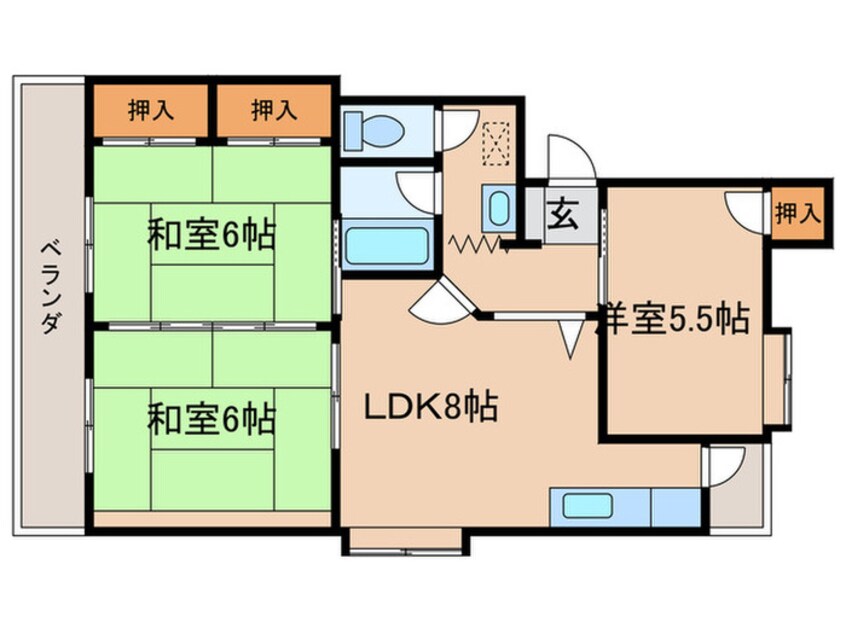 間取図 ハイランド本城千代ケ崎