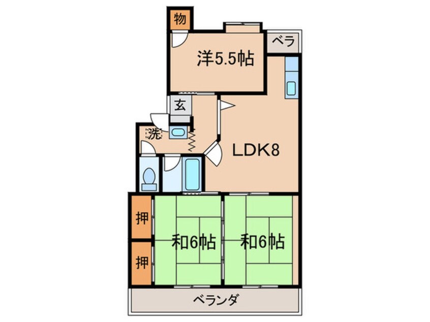 間取図 ハイランド本城千代ケ崎