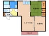 ハミング和白丘B 2LDKの間取り