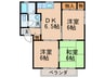 サニーホームズ御牧　Ｂ棟 3DKの間取り