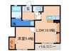 アルカンシェルＢ 1LDKの間取り